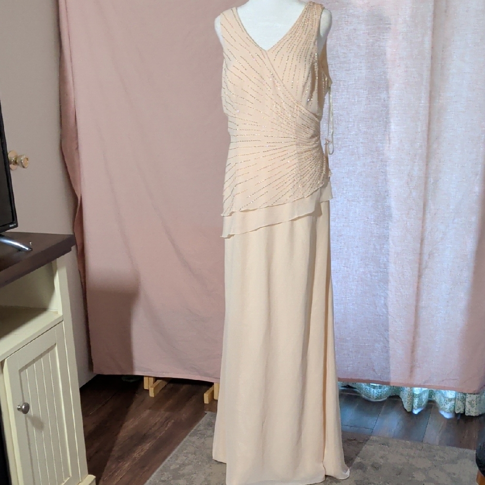 Cassandra Stone Elegant Cream Evening Gown